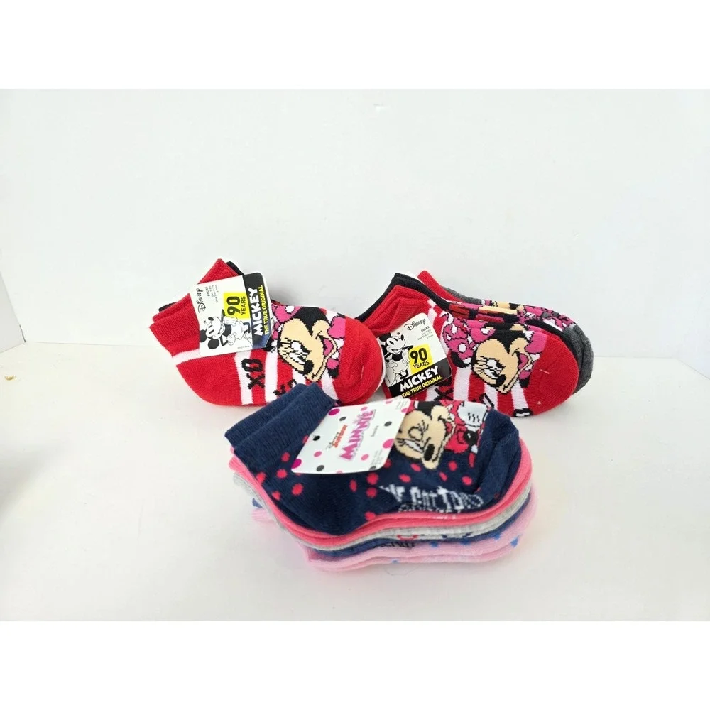 Disney Minnie Mouse 90 years socks sz 5-6 1/2 shoe size 4-7 1/2 15 PAIRS